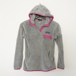 PATAGONIA Women's Re-Tool Hoodie Pullover Fleece Jacket Snap-T Gray Size XS